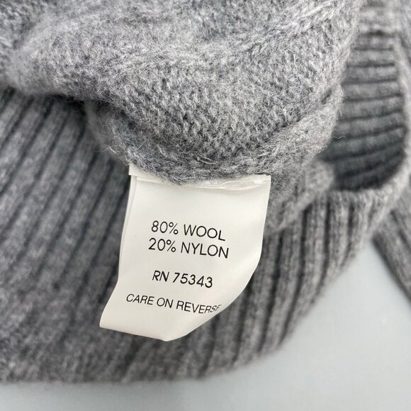 Daniele Blasi Italian Wool Sweater 1/4 Zip Cable Knit Gray Mens L - Picture 4 of 8
